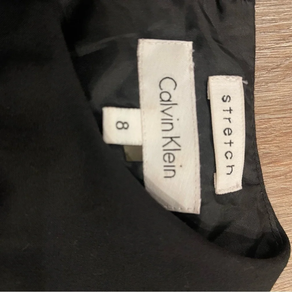 Calvin Klein Sheath Dress Women’s Sz 8 Black Belted Sleeveless Office Business - Picture 5 of 8